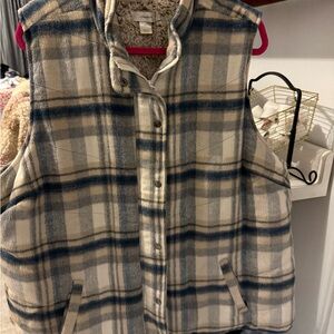 Plaid blue gray Vest